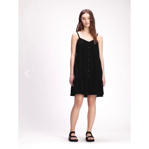 Gap Crinkle Gauze Button-Front Tiered Dress Petite XS - Picture 5 of 7